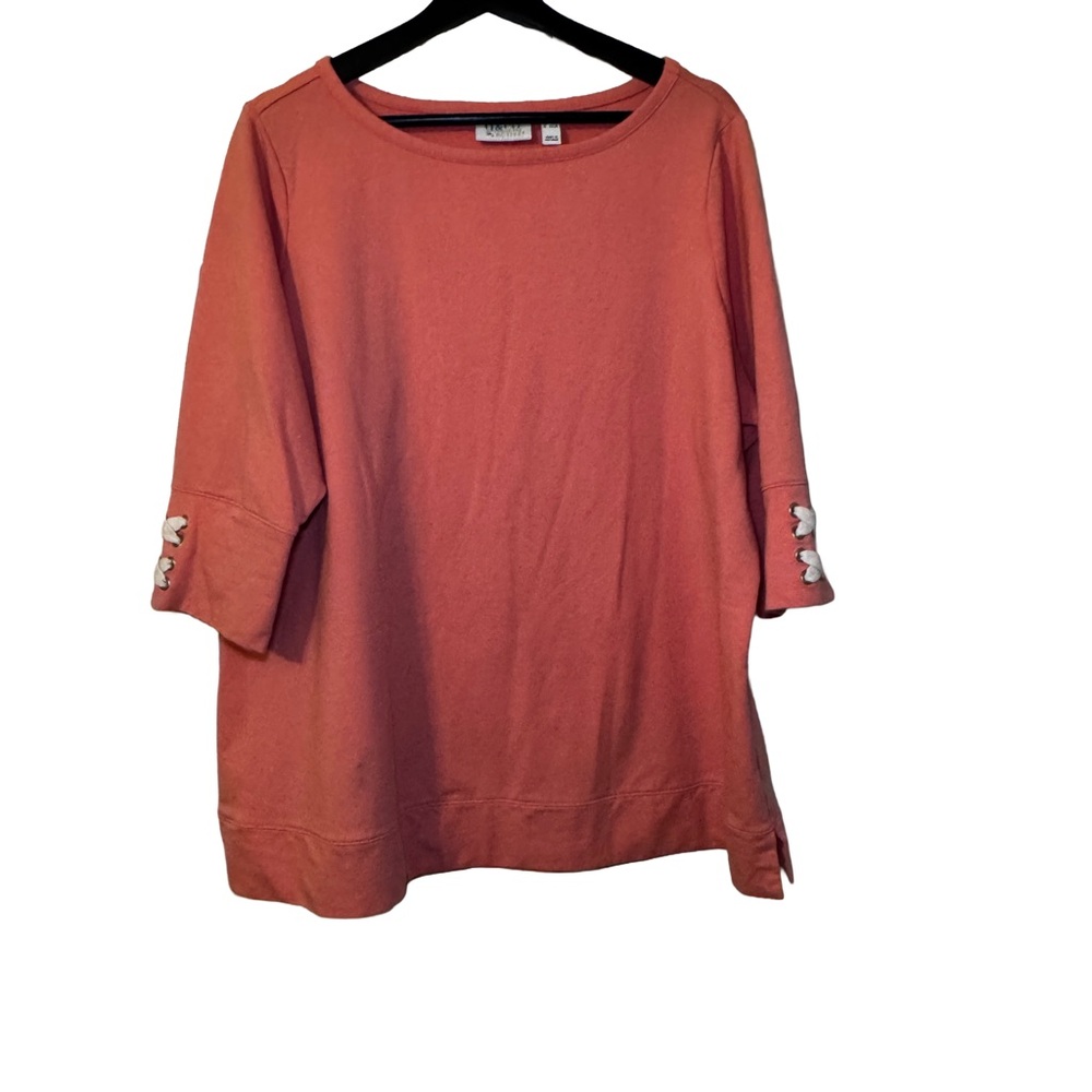 d&co Active | Women's Petite Coral Sweatshirt Size 1XP - Picture 2 of 6